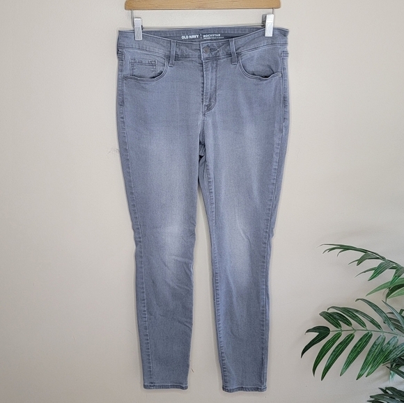 Old Navy | Rockstar Mid-Rise Gray Skinny Jeans Size 8 - Picture 1 of 5